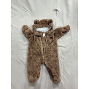 Just‎ One You by Carters Newborn Brown Sherpa Fleece Bear Pram Bunting Suit NB